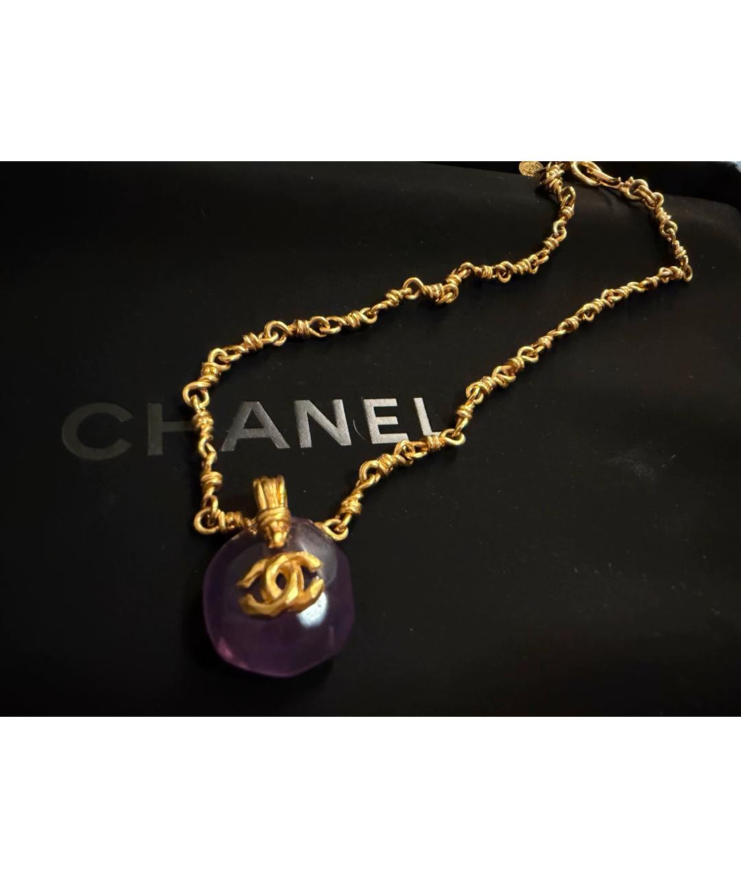 CHANEL Фиолетовая пластиковая подвеска, фото 4