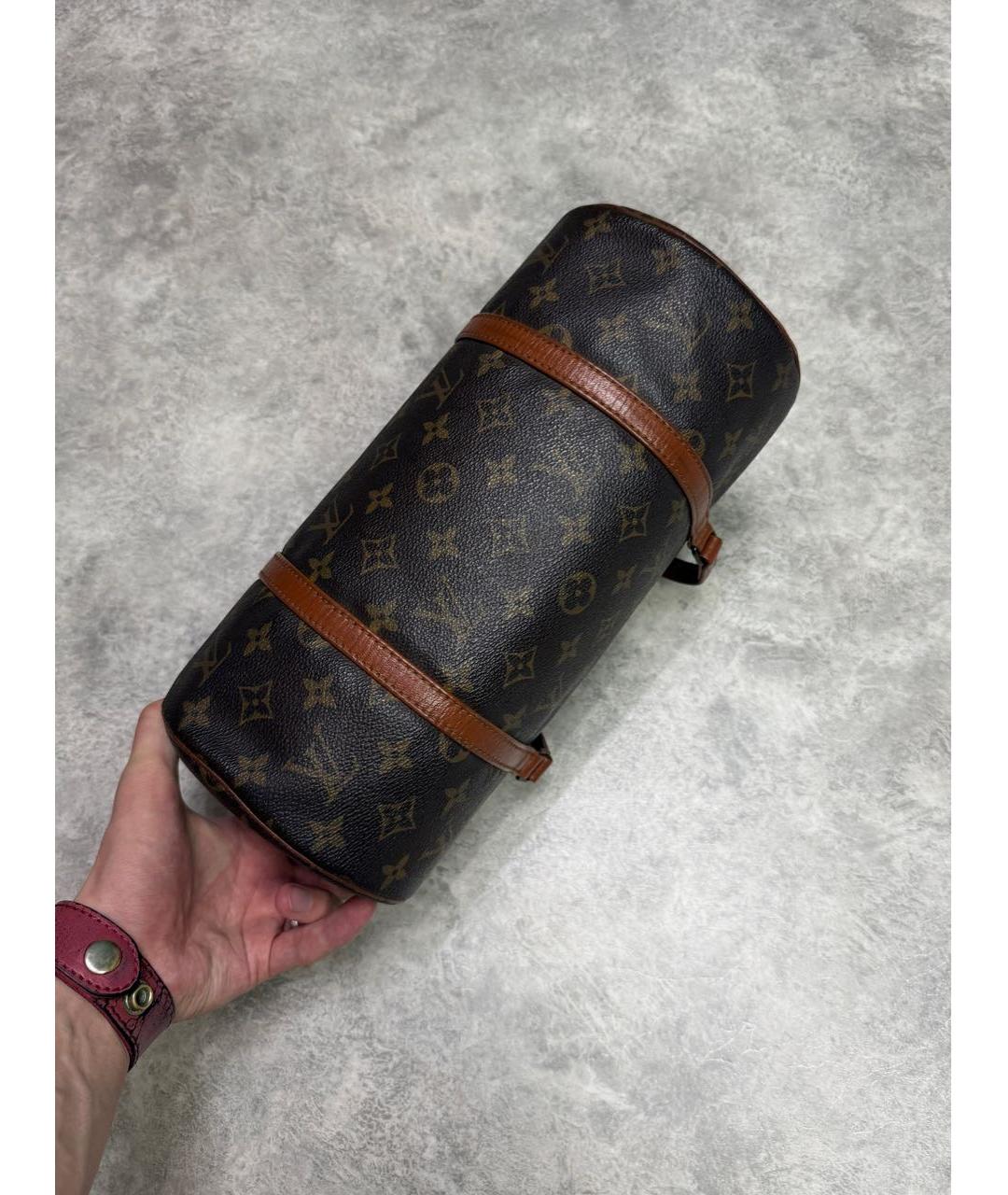 LOUIS VUITTON Коричневая кожаная сумка через плечо, фото 3