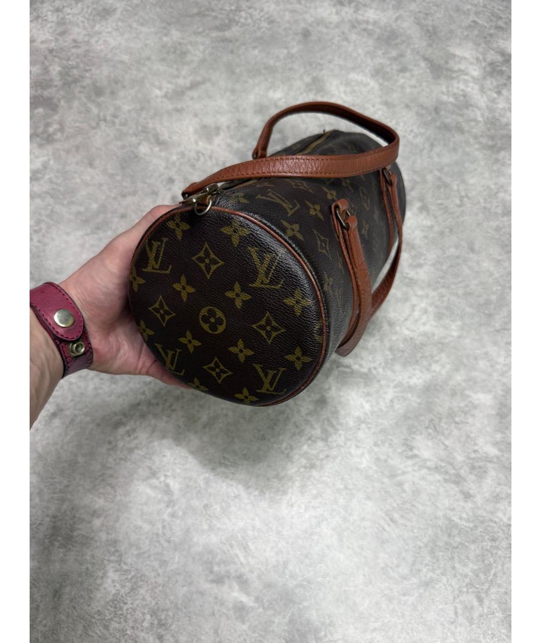 LOUIS VUITTON Коричневая кожаная сумка через плечо, фото 2
