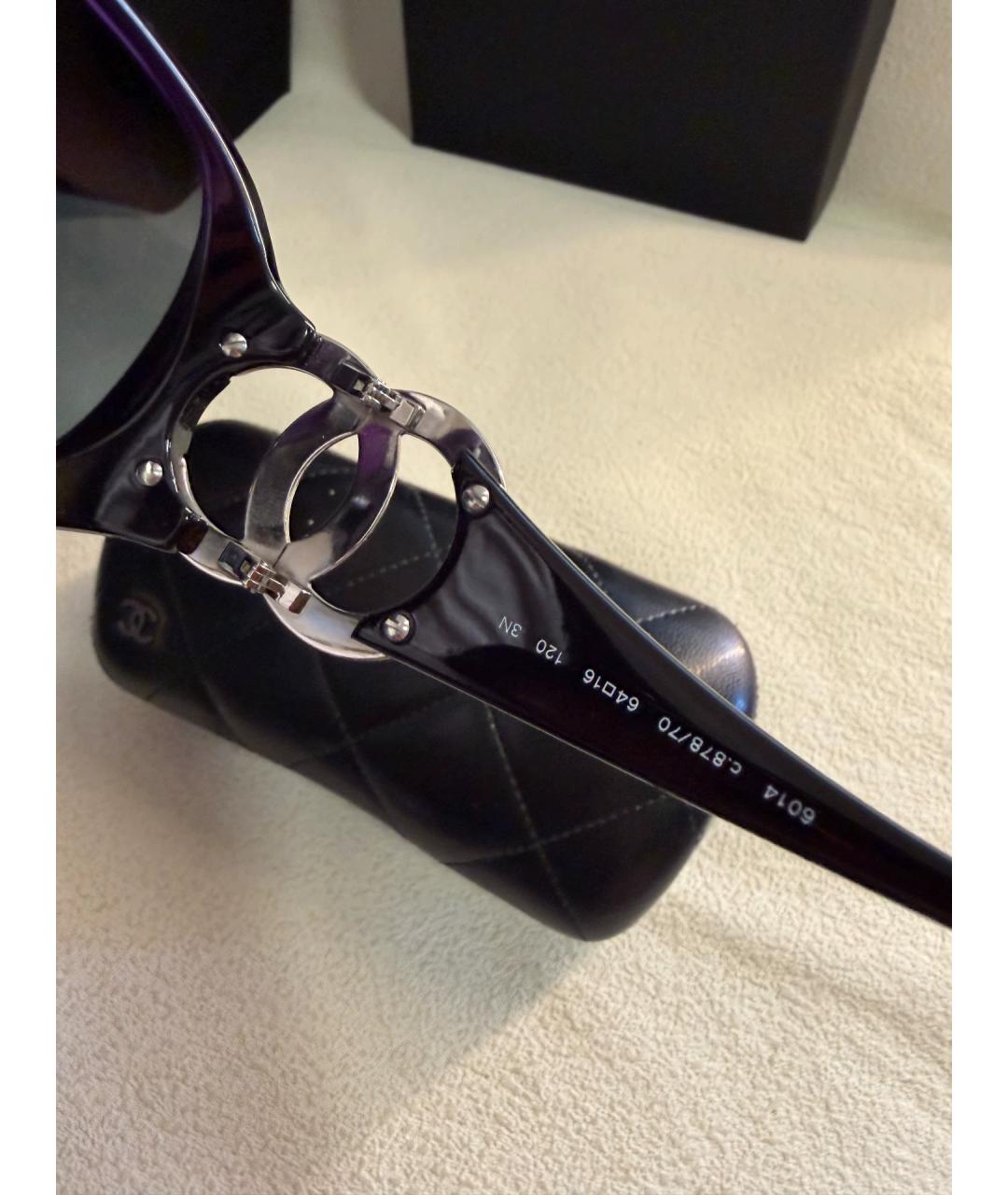 CHANEL Фиолетовые пластиковые солнцезащитные очки, фото 4