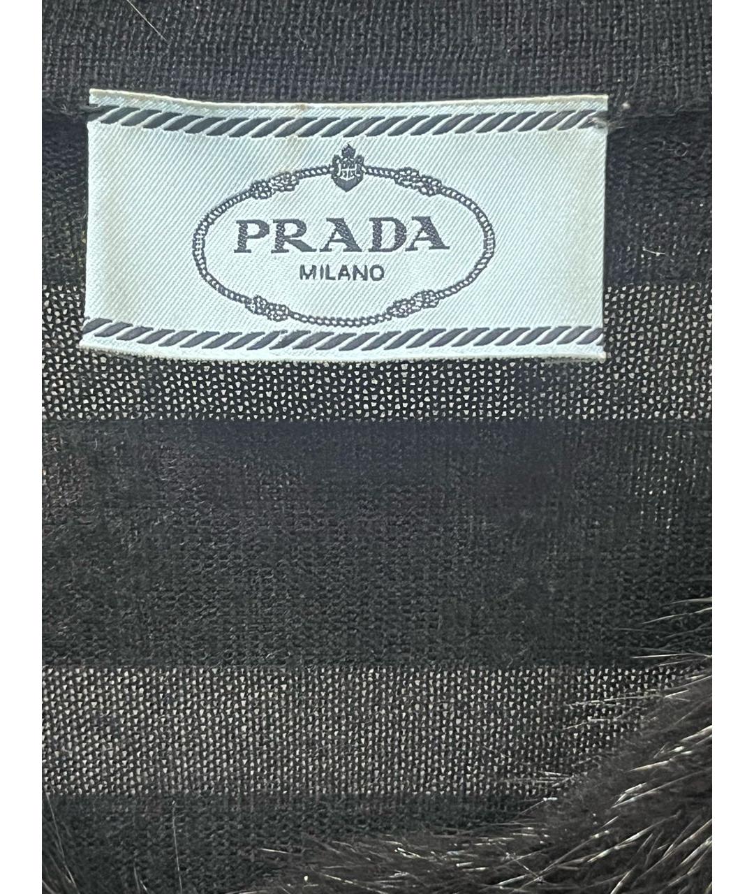 PRADA Черный кашемировый кардиган, фото 3