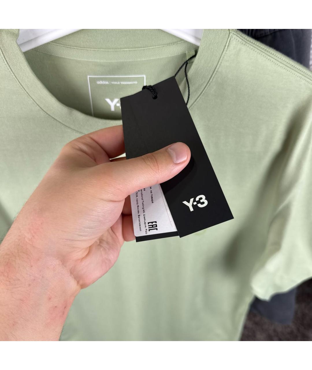 Y-3 Салатовая хлопковая футболка, фото 3