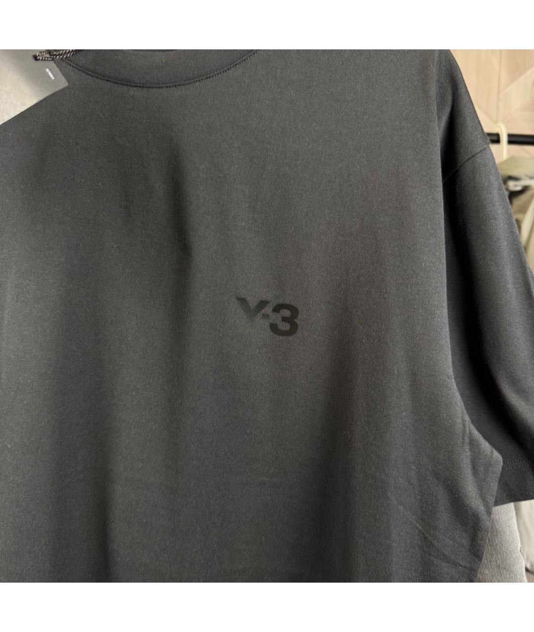 Y-3 Черная хлопковая футболка, фото 2