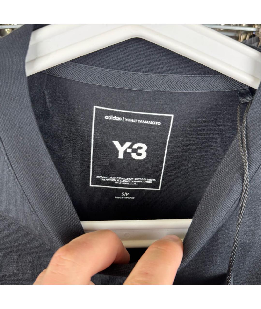 Y-3 Черная хлопковая футболка, фото 4