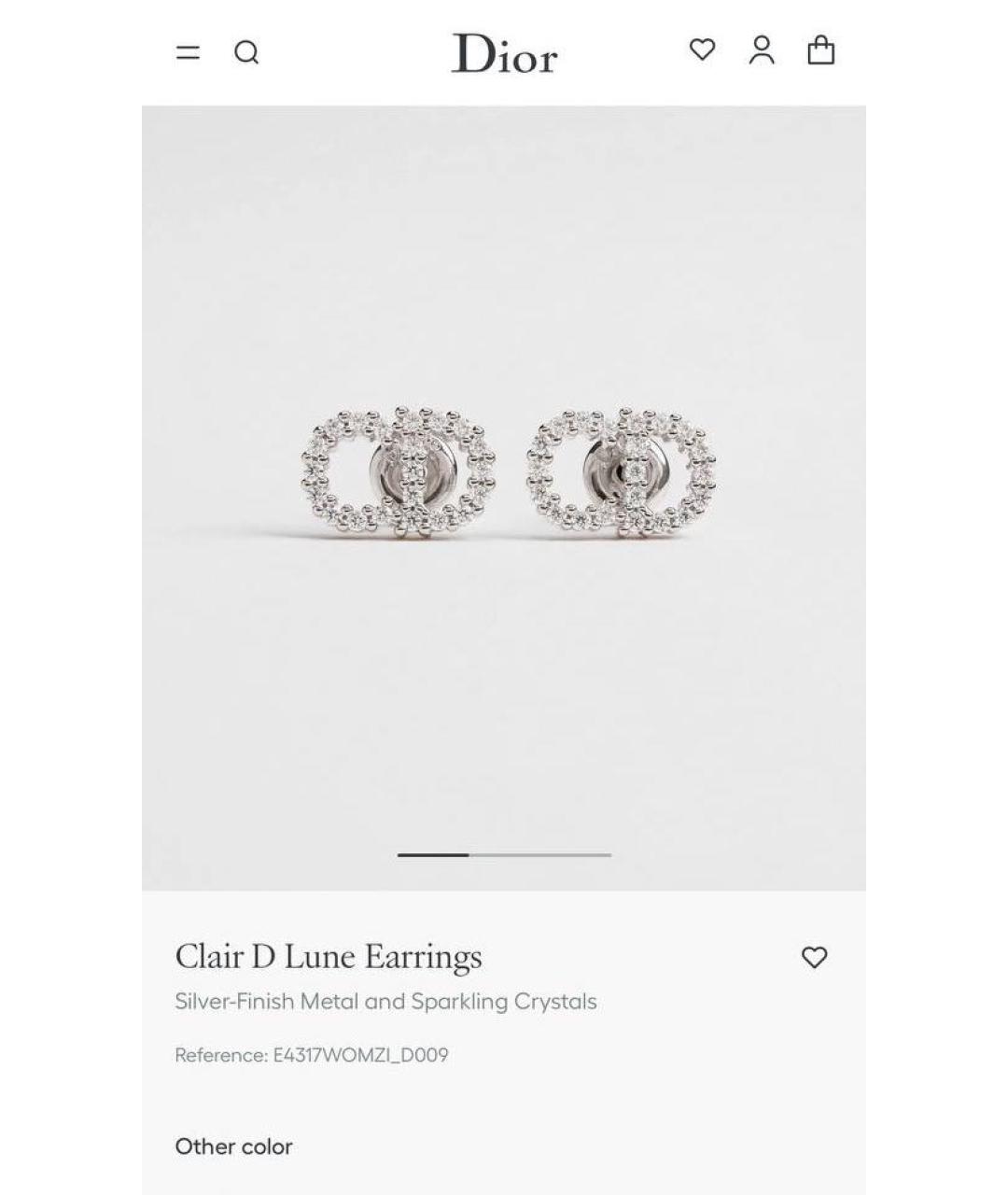 CHRISTIAN DIOR Серебряные серьги, фото 2