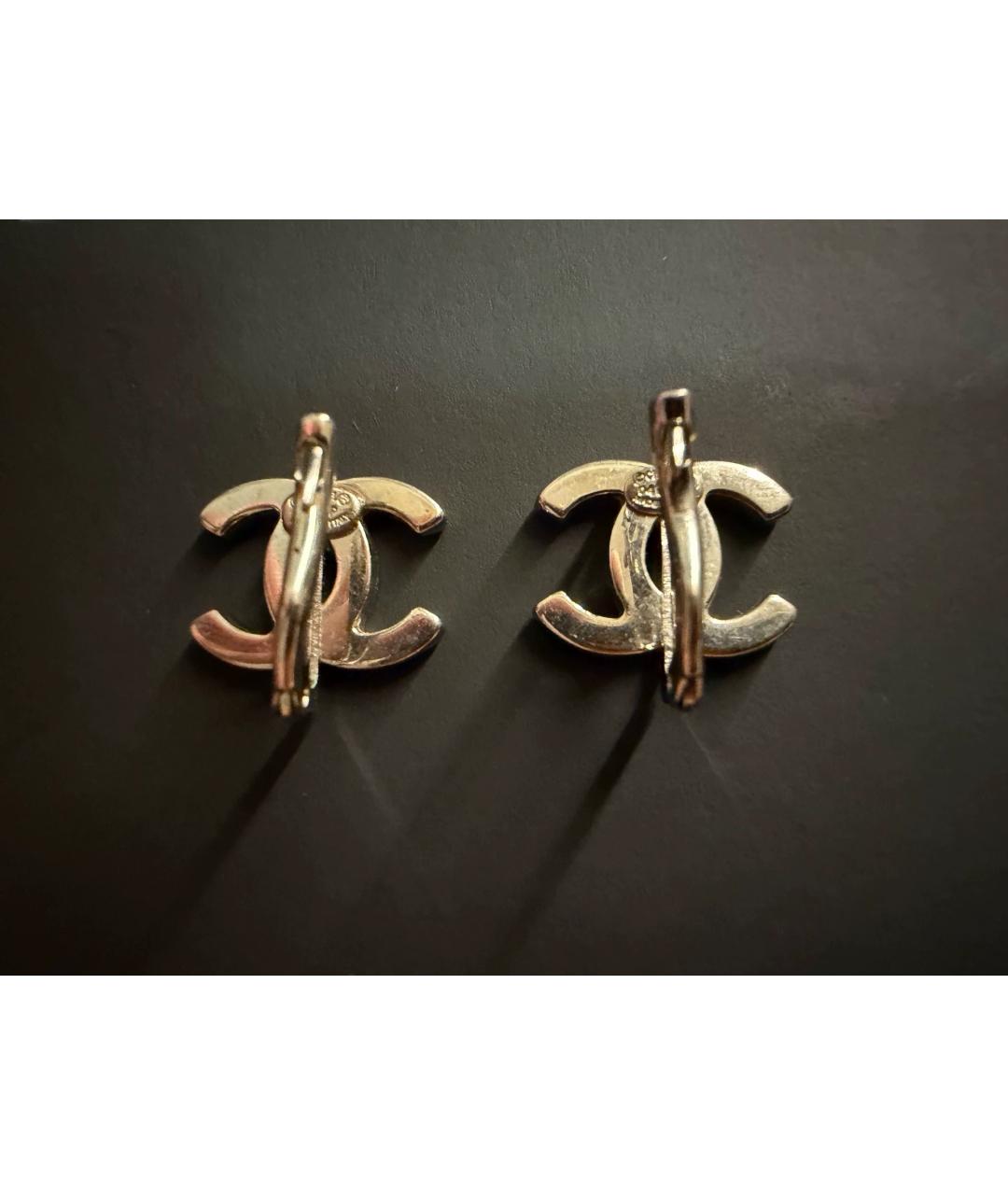 CHANEL Розовые металлические серьги, фото 3