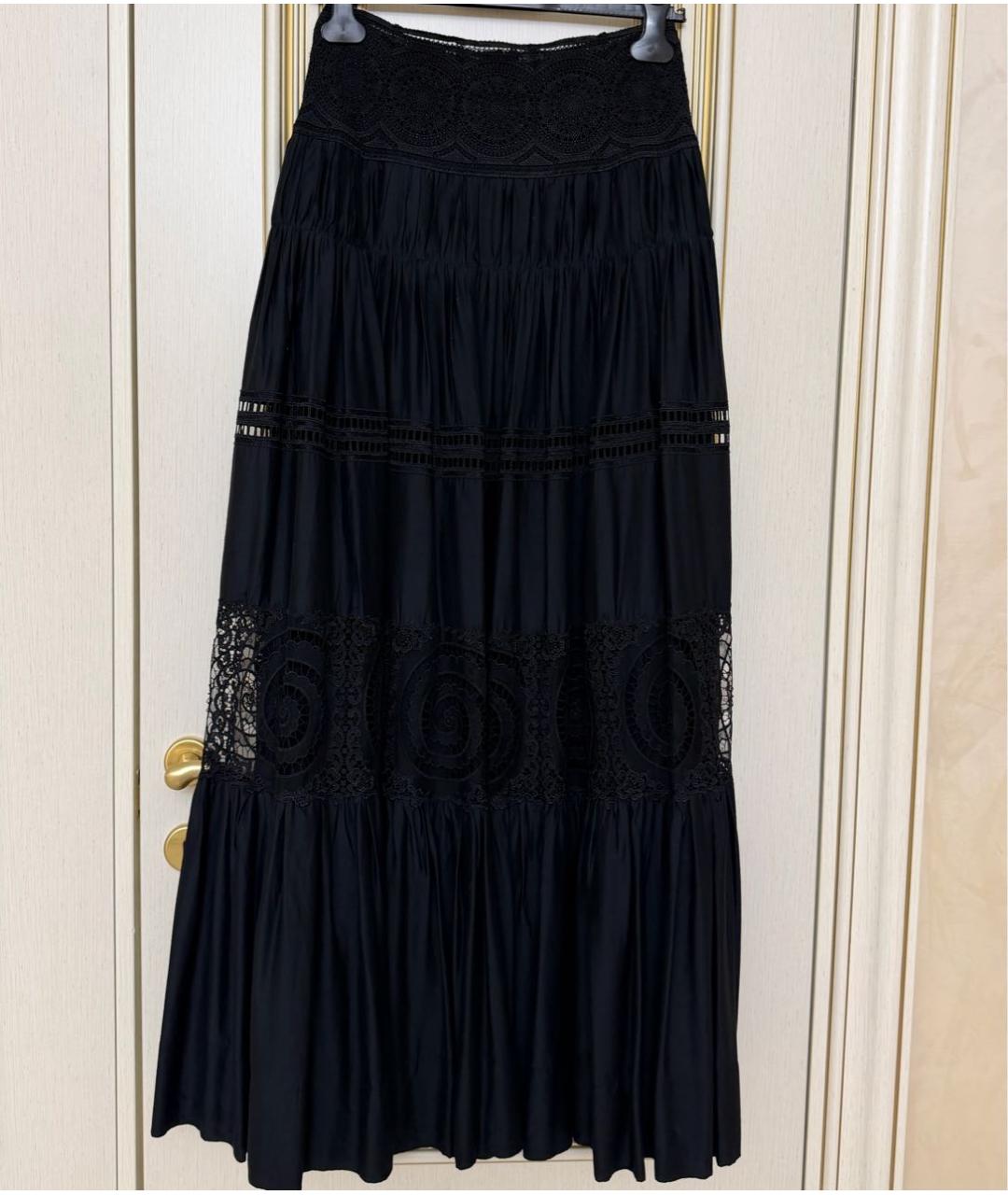 ZUHAIR MURAD Черная вискозная юбка макси, фото 5