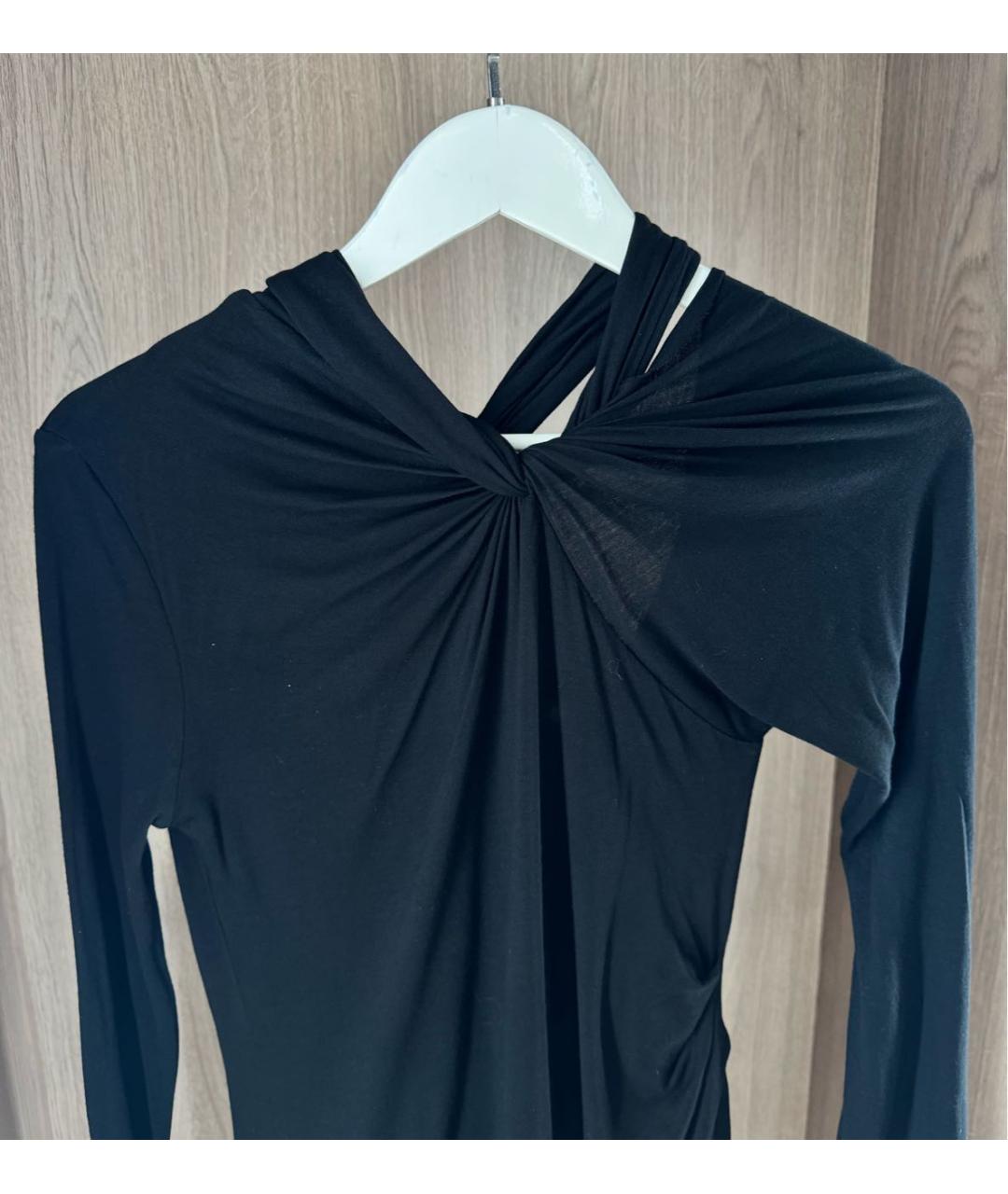 HELMUT LANG Черное вискозное повседневное платье, фото 3