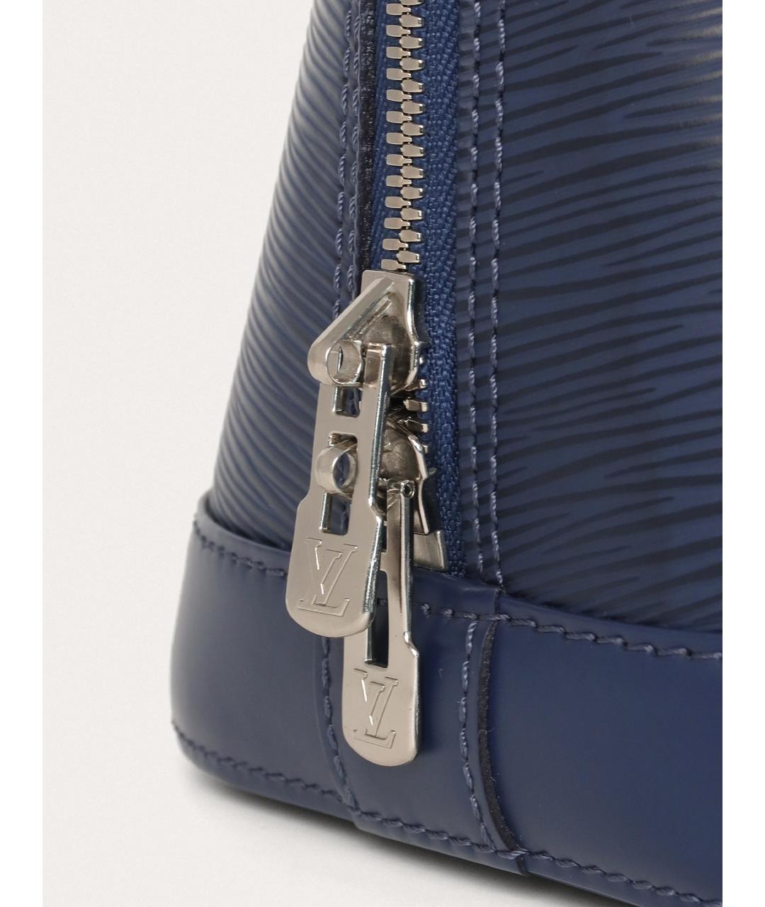 LOUIS VUITTON Синяя кожаная сумка с короткими ручками, фото 5