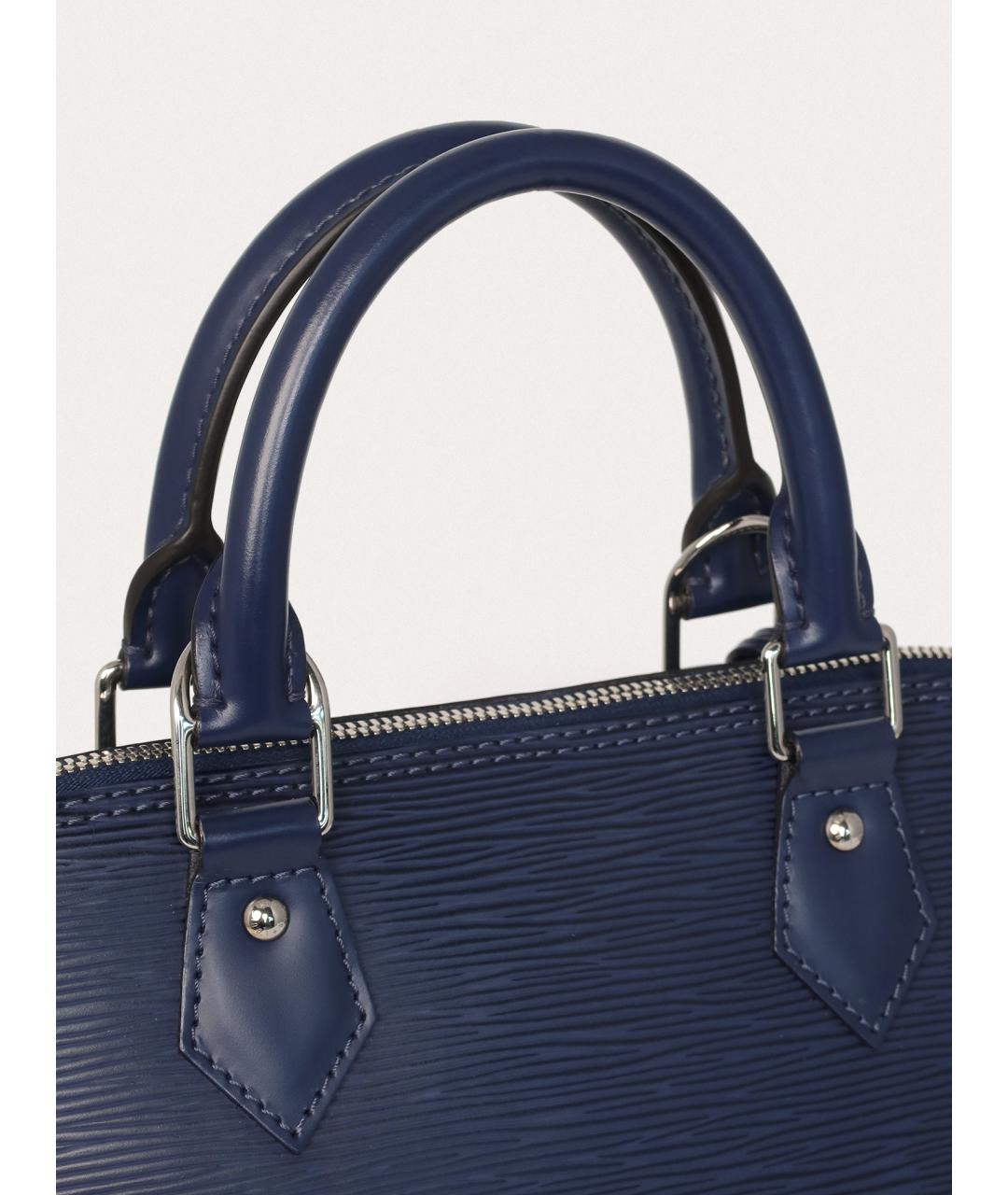 LOUIS VUITTON Синяя кожаная сумка с короткими ручками, фото 6