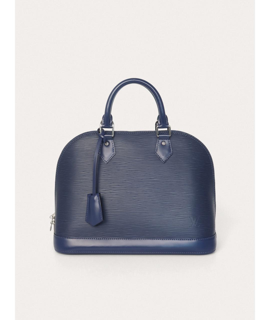 LOUIS VUITTON Синяя кожаная сумка с короткими ручками, фото 9