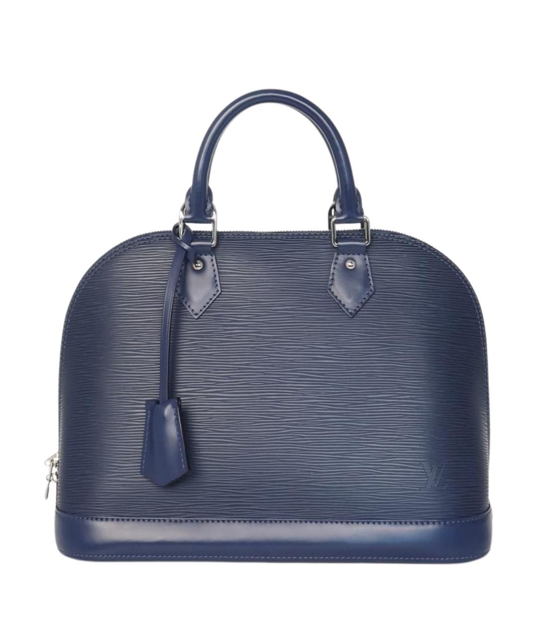 LOUIS VUITTON Синяя кожаная сумка с короткими ручками, фото 1