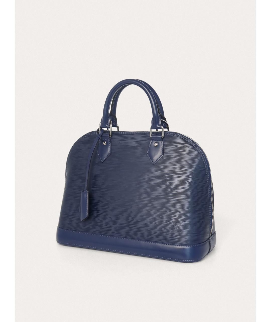LOUIS VUITTON Синяя кожаная сумка с короткими ручками, фото 2