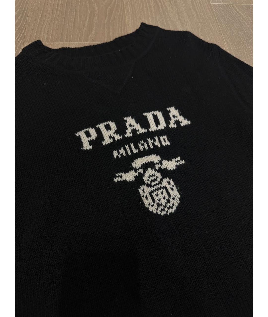 PRADA Черный шерстяной джемпер / свитер, фото 4