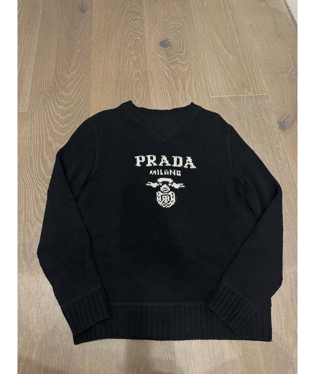 PRADA Черный шерстяной джемпер / свитер, фото 6