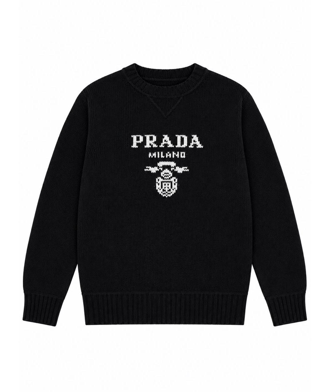 PRADA Черный шерстяной джемпер / свитер, фото 7