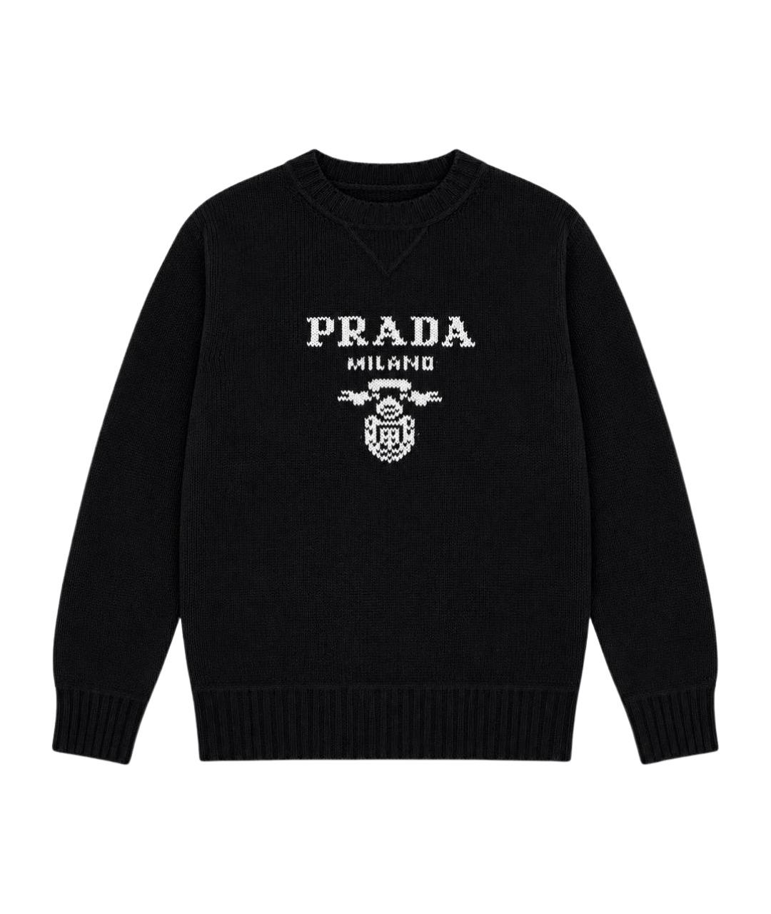 PRADA Черный шерстяной джемпер / свитер, фото 1