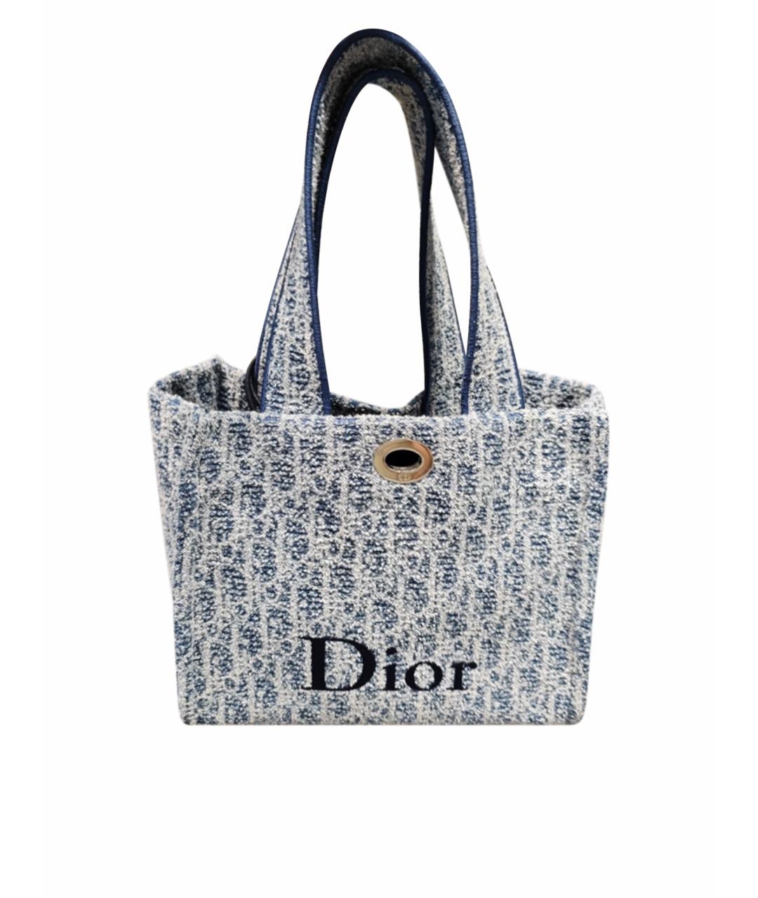 CHRISTIAN DIOR Синяя деним сумка тоут, фото 1