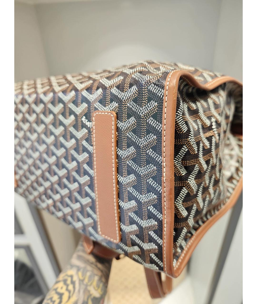 GOYARD Коричневый жаккардовый рюкзак, фото 8
