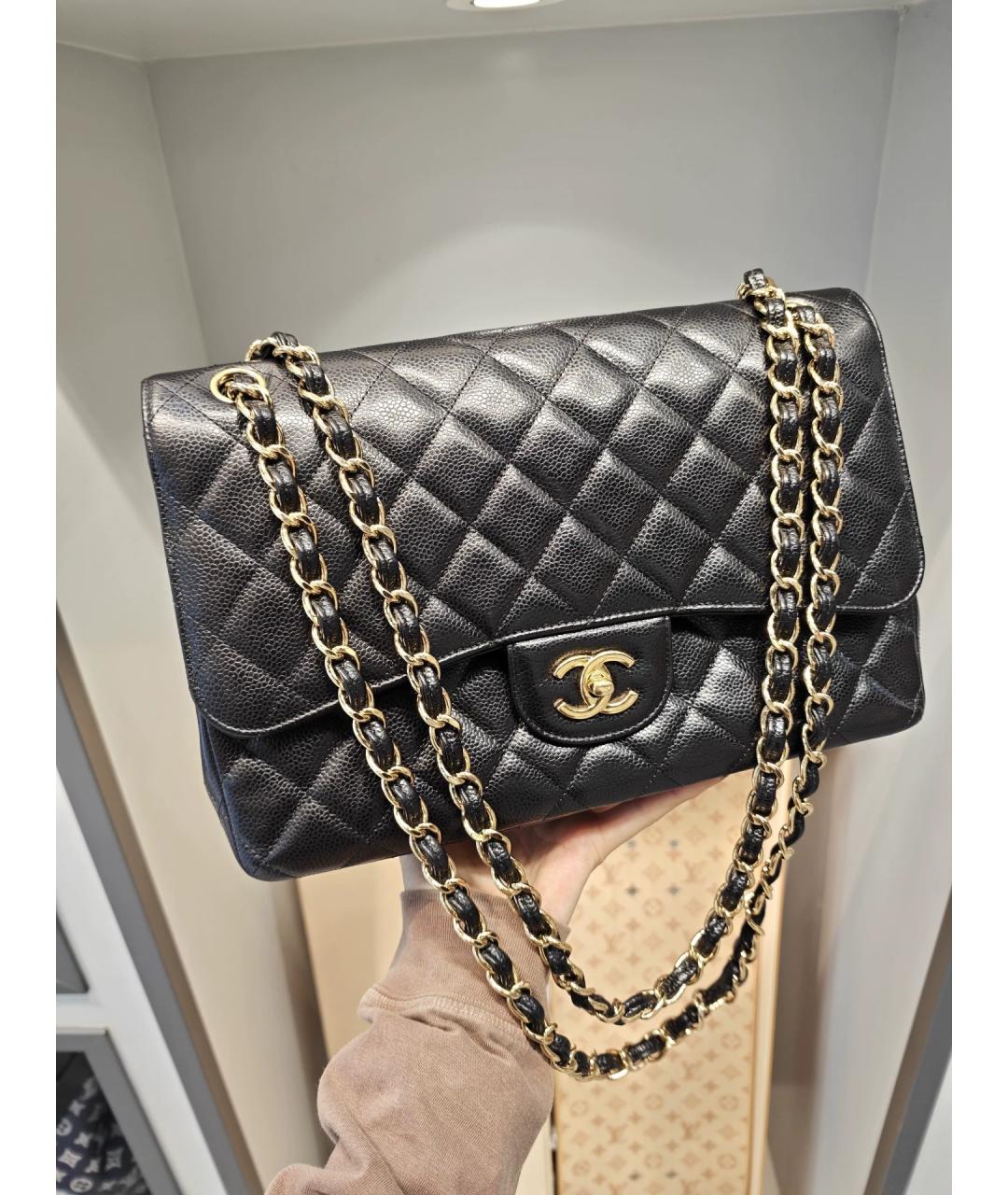 CHANEL Черная кожаная сумка через плечо, фото 10