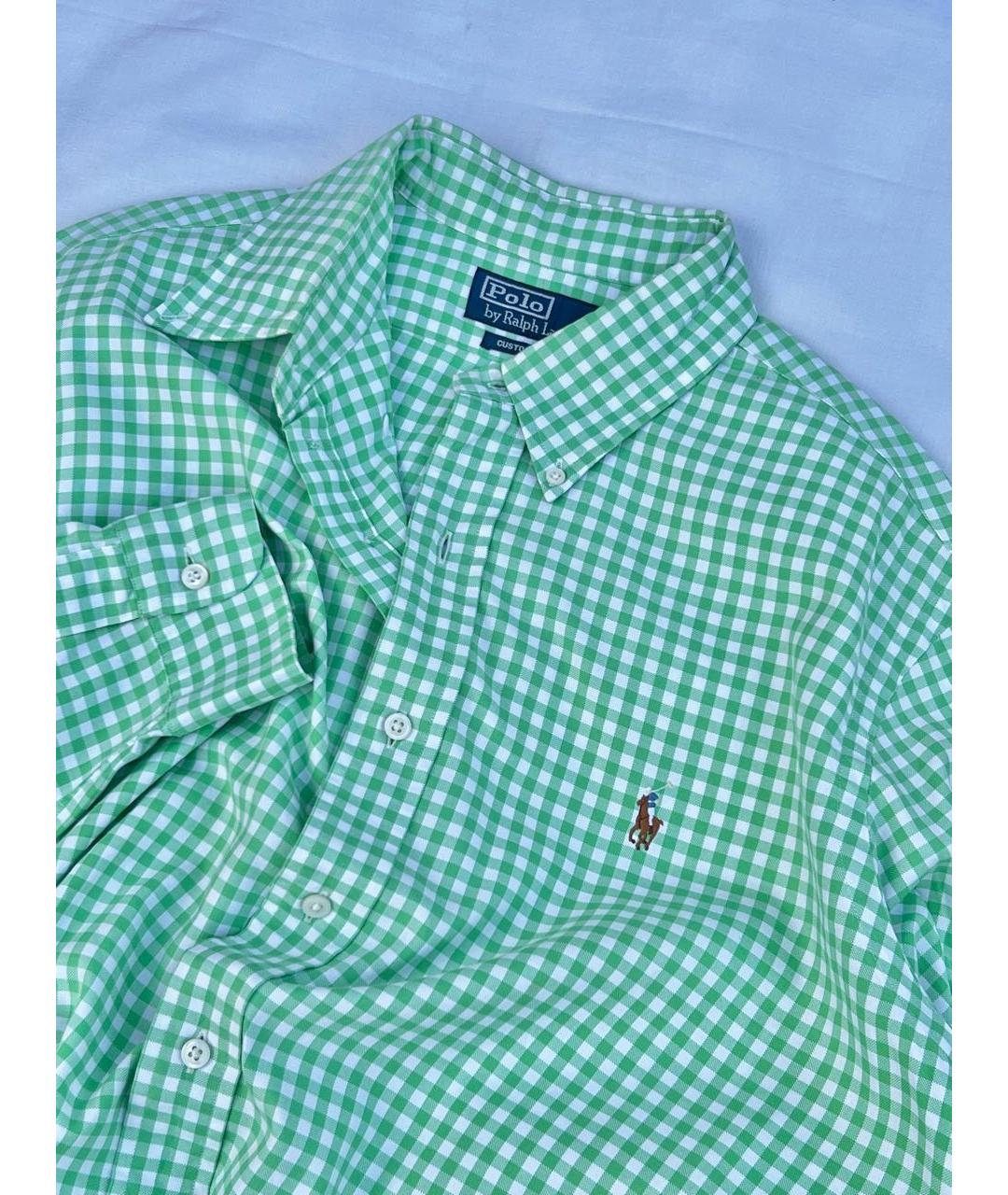 POLO RALPH LAUREN Зеленая хлопковая кэжуал рубашка, фото 3