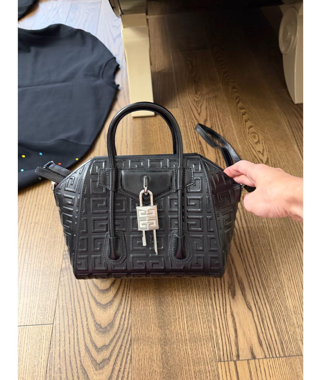 GIVENCHY Черная кожаная сумка с короткими ручками, фото 7