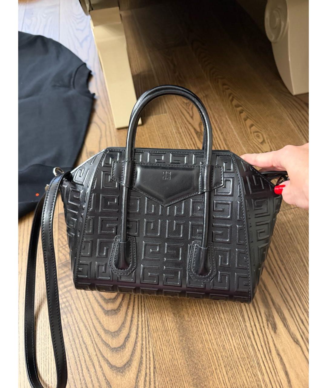 GIVENCHY Черная кожаная сумка с короткими ручками, фото 5