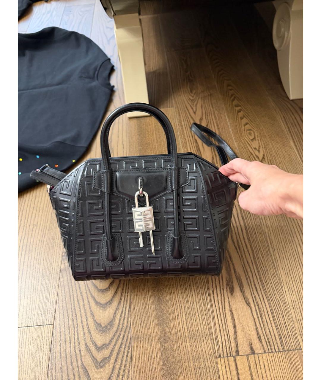 GIVENCHY Черная кожаная сумка с короткими ручками, фото 2