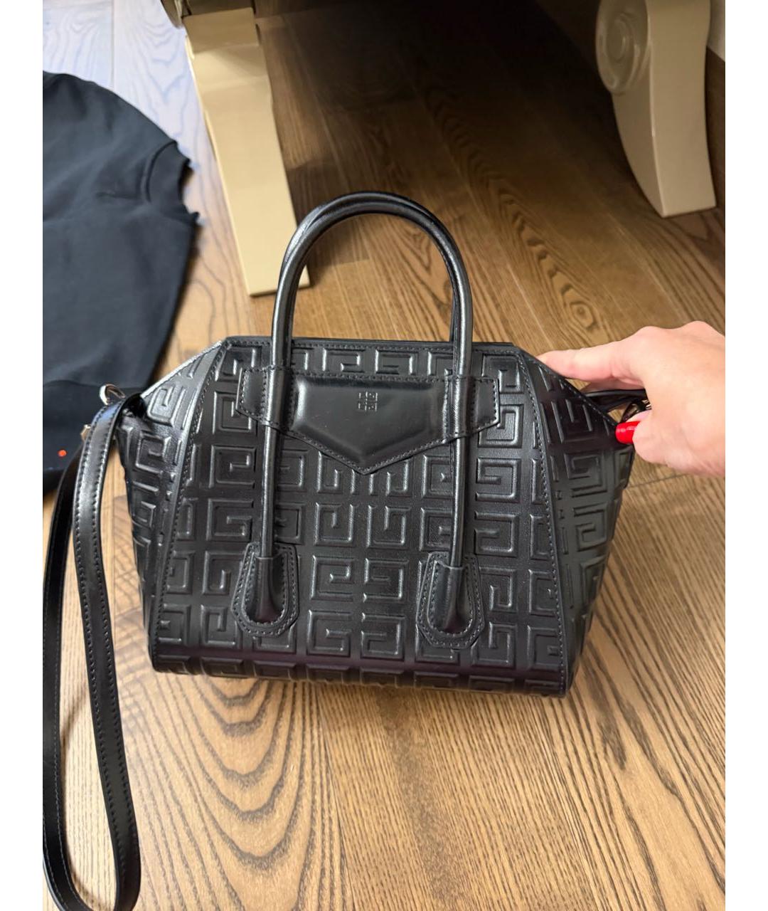 GIVENCHY Черная кожаная сумка с короткими ручками, фото 6