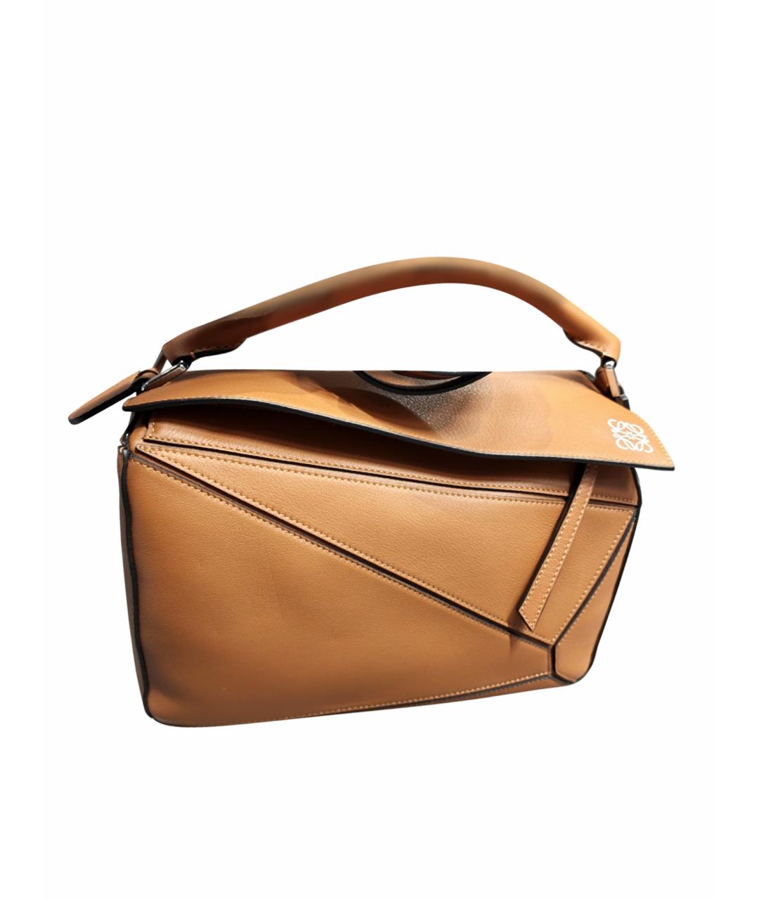 LOEWE Коричневая кожаная сумка через плечо, фото 1