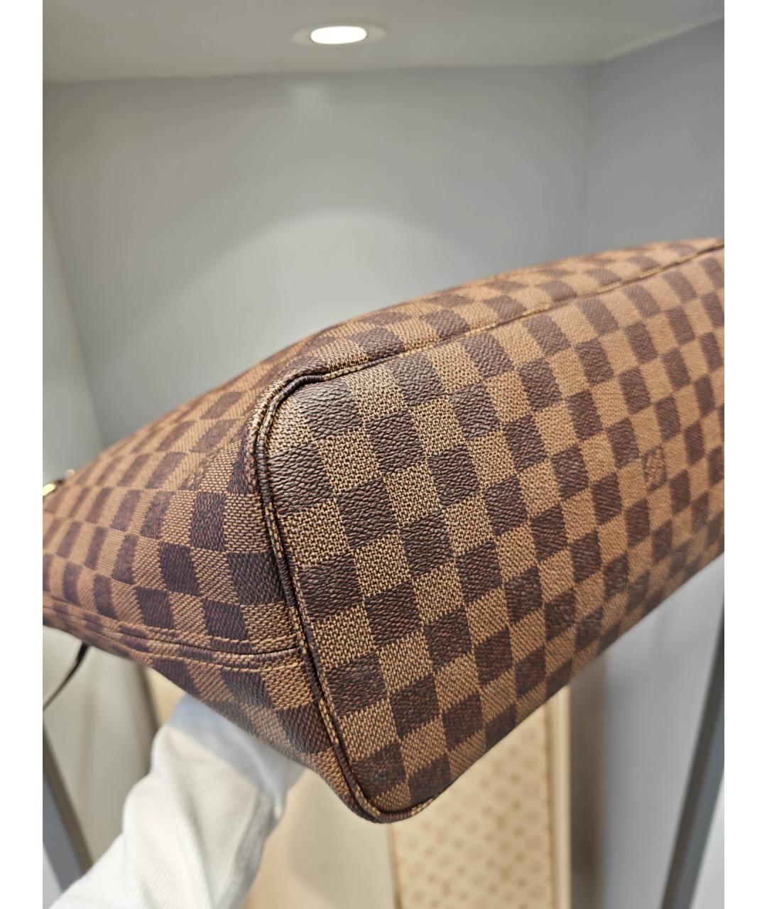 LOUIS VUITTON Коричневая кожаная сумка тоут, фото 6