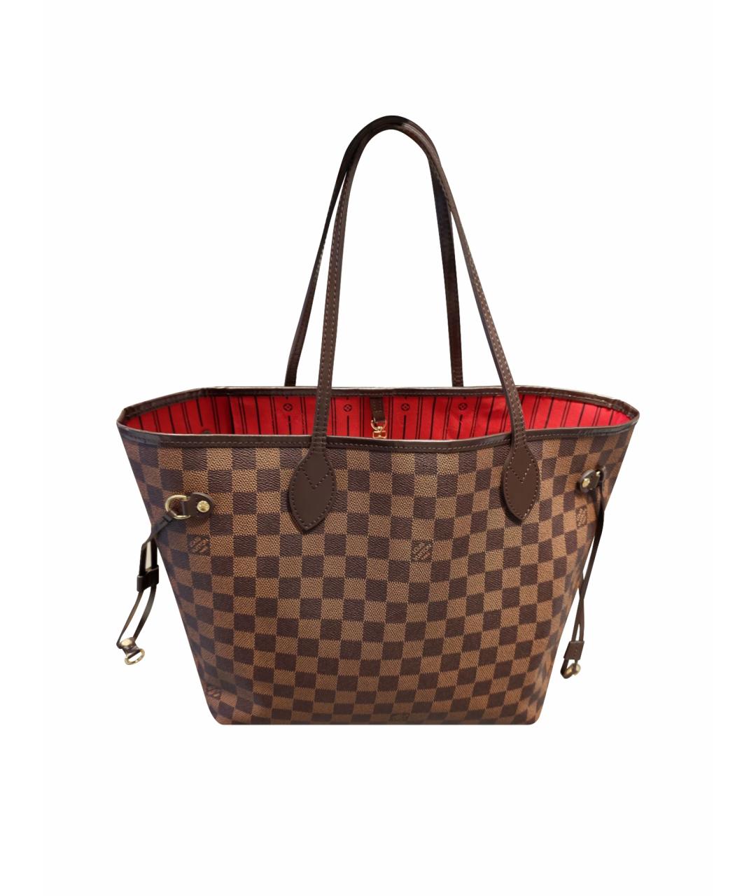 LOUIS VUITTON Коричневая кожаная сумка тоут, фото 1