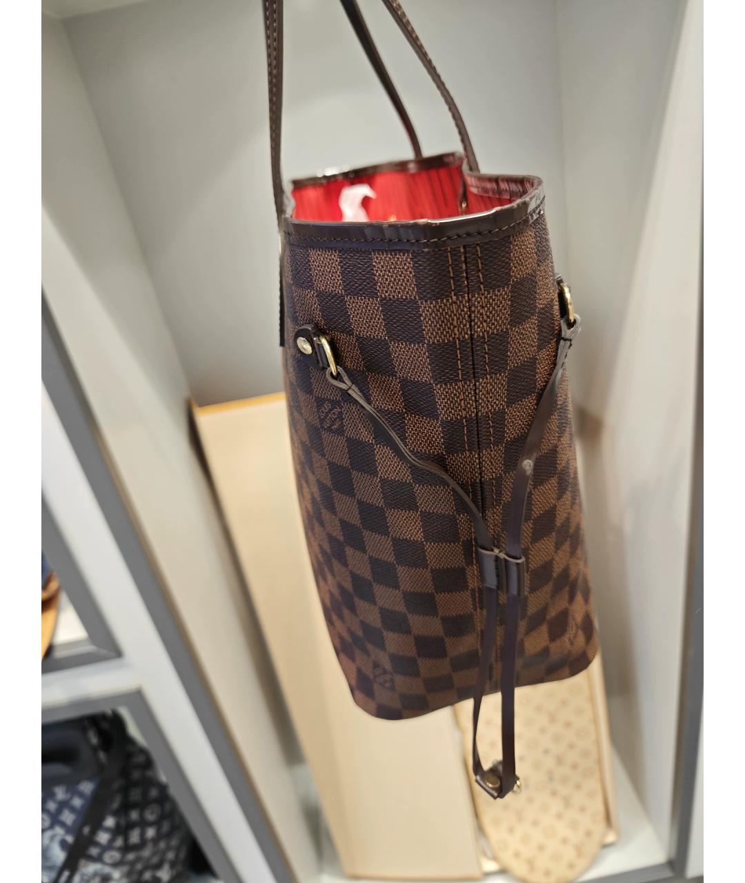 LOUIS VUITTON Коричневая кожаная сумка тоут, фото 2