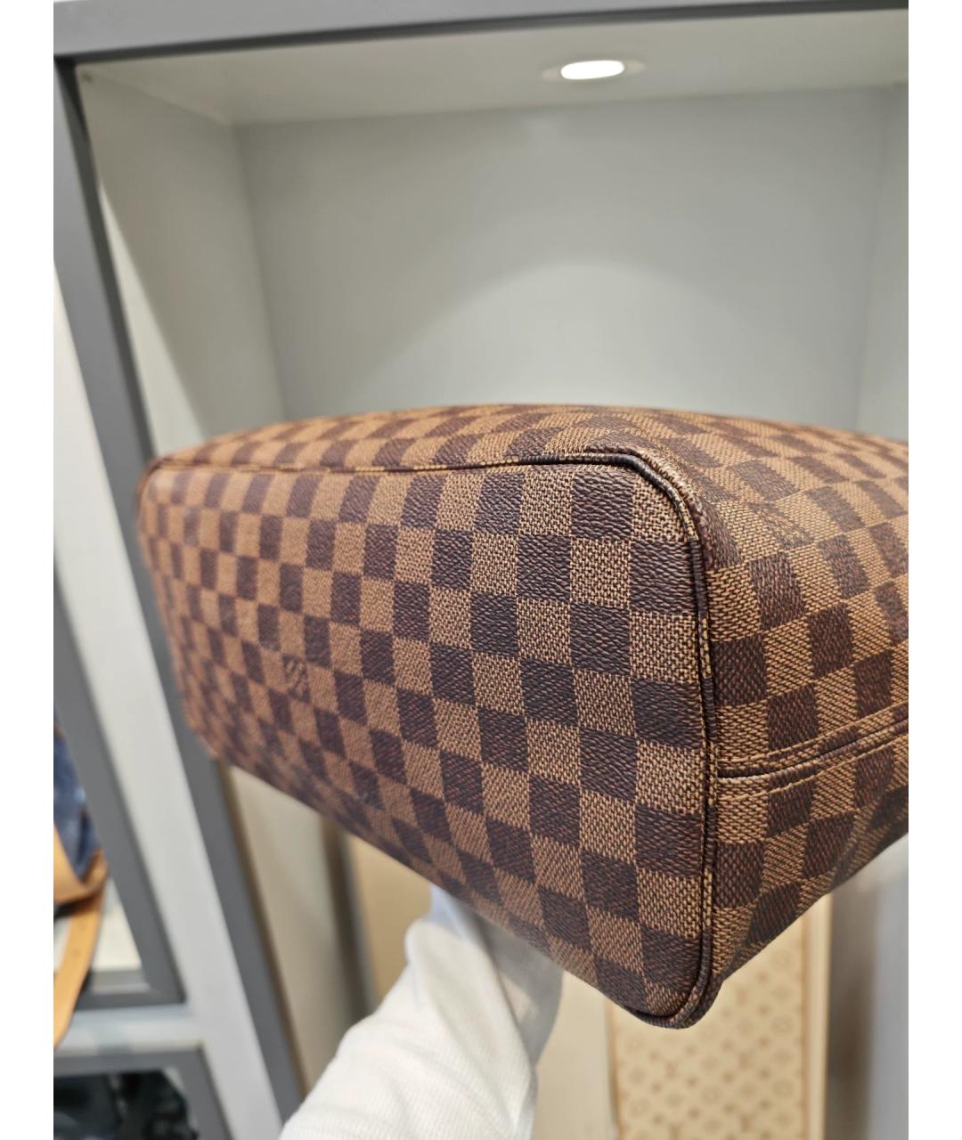 LOUIS VUITTON Коричневая кожаная сумка тоут, фото 7