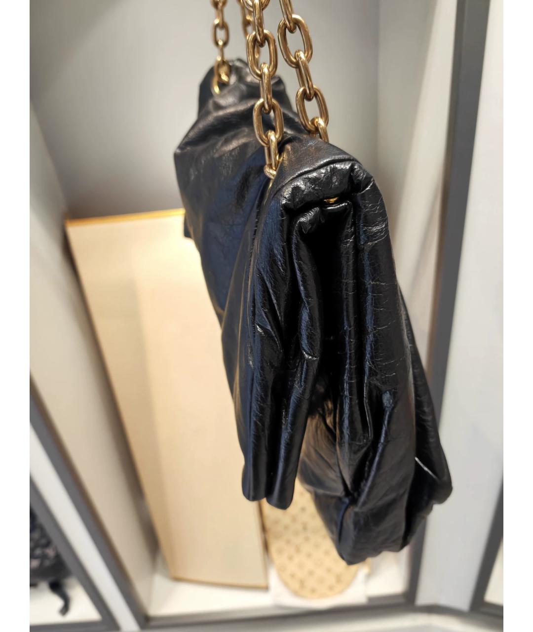 BALENCIAGA Черная кожаная сумка через плечо, фото 4