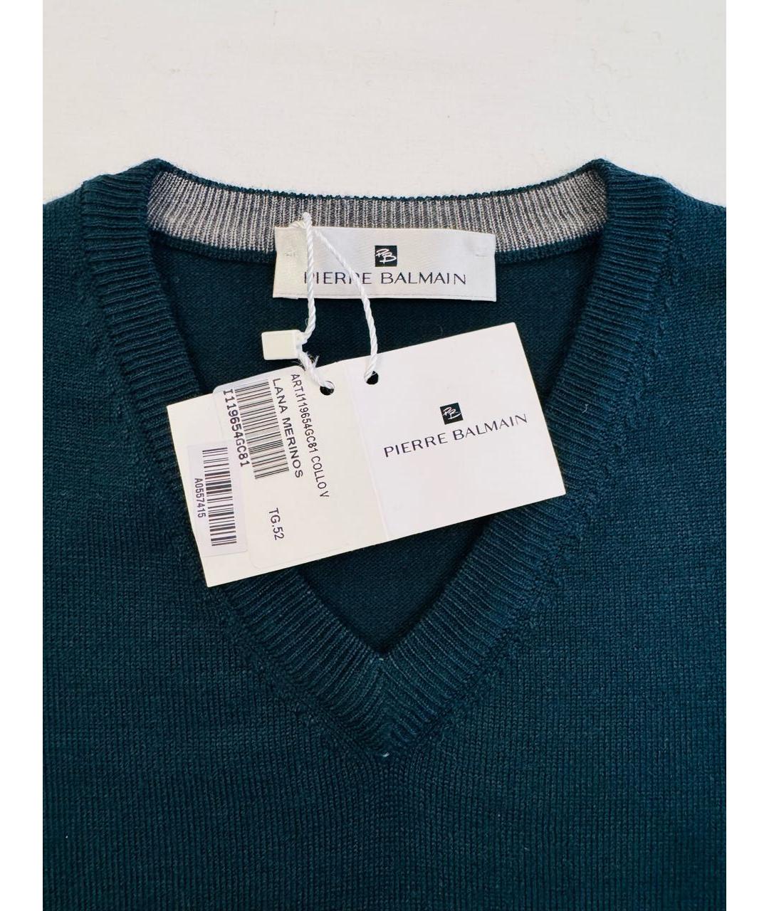PIERRE BALMAIN Зеленый шерстяной джемпер / свитер, фото 3