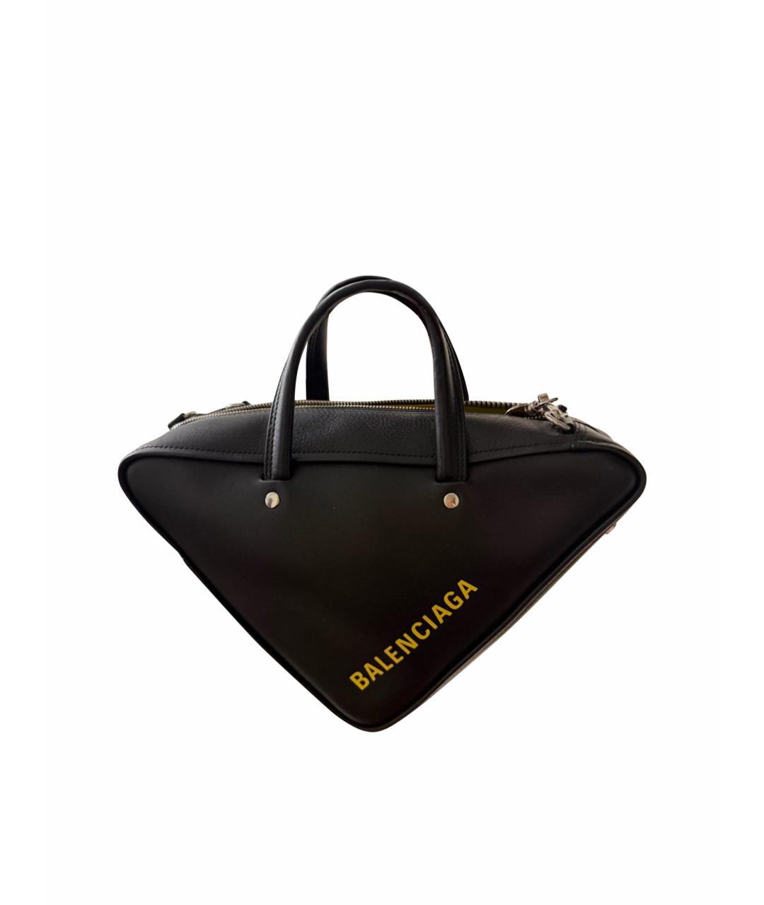 BALENCIAGA Черная кожаная сумка с короткими ручками, фото 1