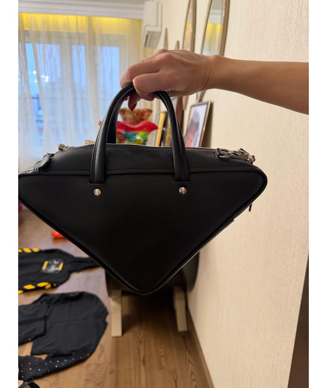 BALENCIAGA Черная кожаная сумка с короткими ручками, фото 2