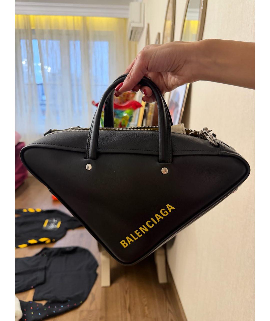 BALENCIAGA Черная кожаная сумка с короткими ручками, фото 5