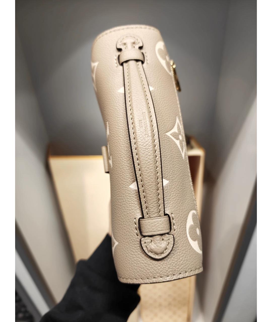 LOUIS VUITTON Серая кожаная сумка через плечо, фото 4