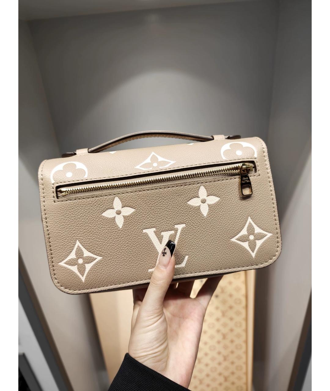 LOUIS VUITTON Серая кожаная сумка через плечо, фото 3