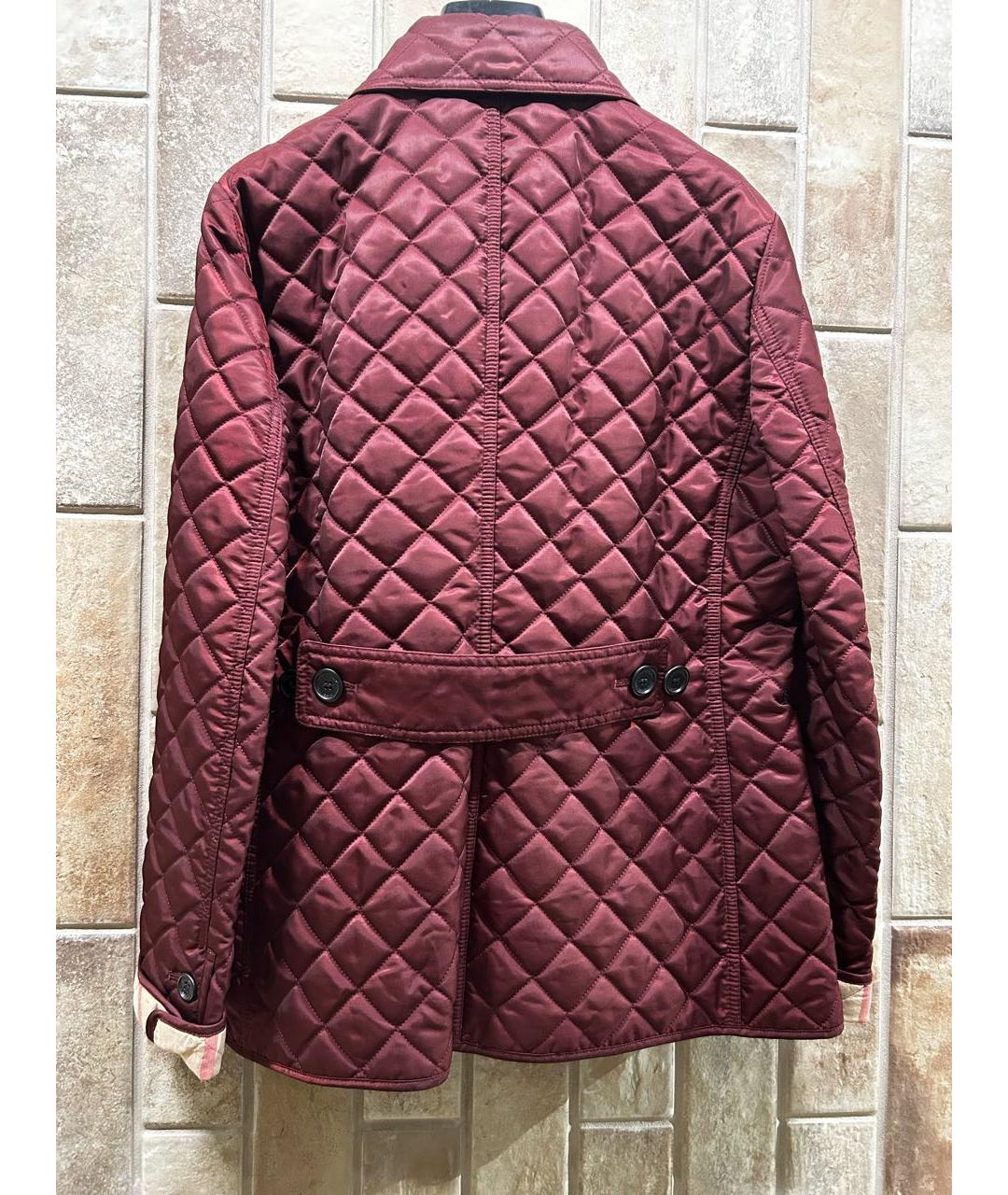 BURBERRY Бордовая хлопковая куртка, фото 2