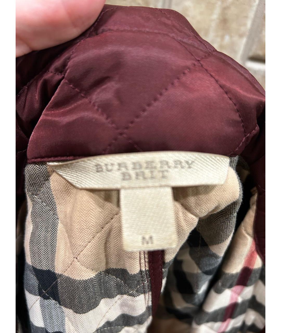 BURBERRY Бордовая хлопковая куртка, фото 3