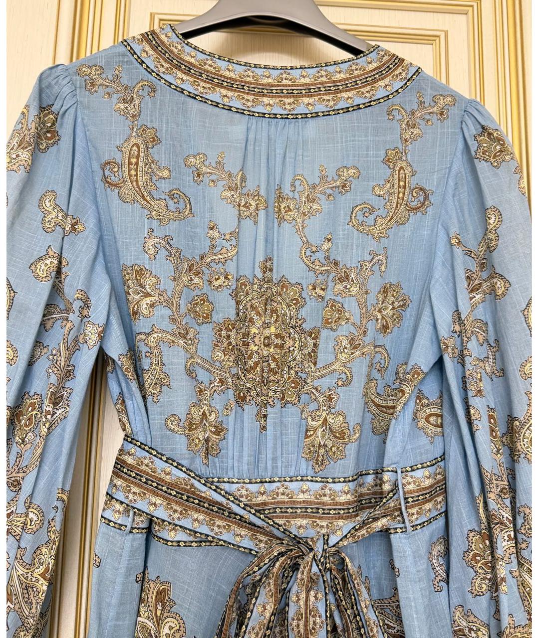 ZIMMERMANN Голубое льняное вечернее платье, фото 5
