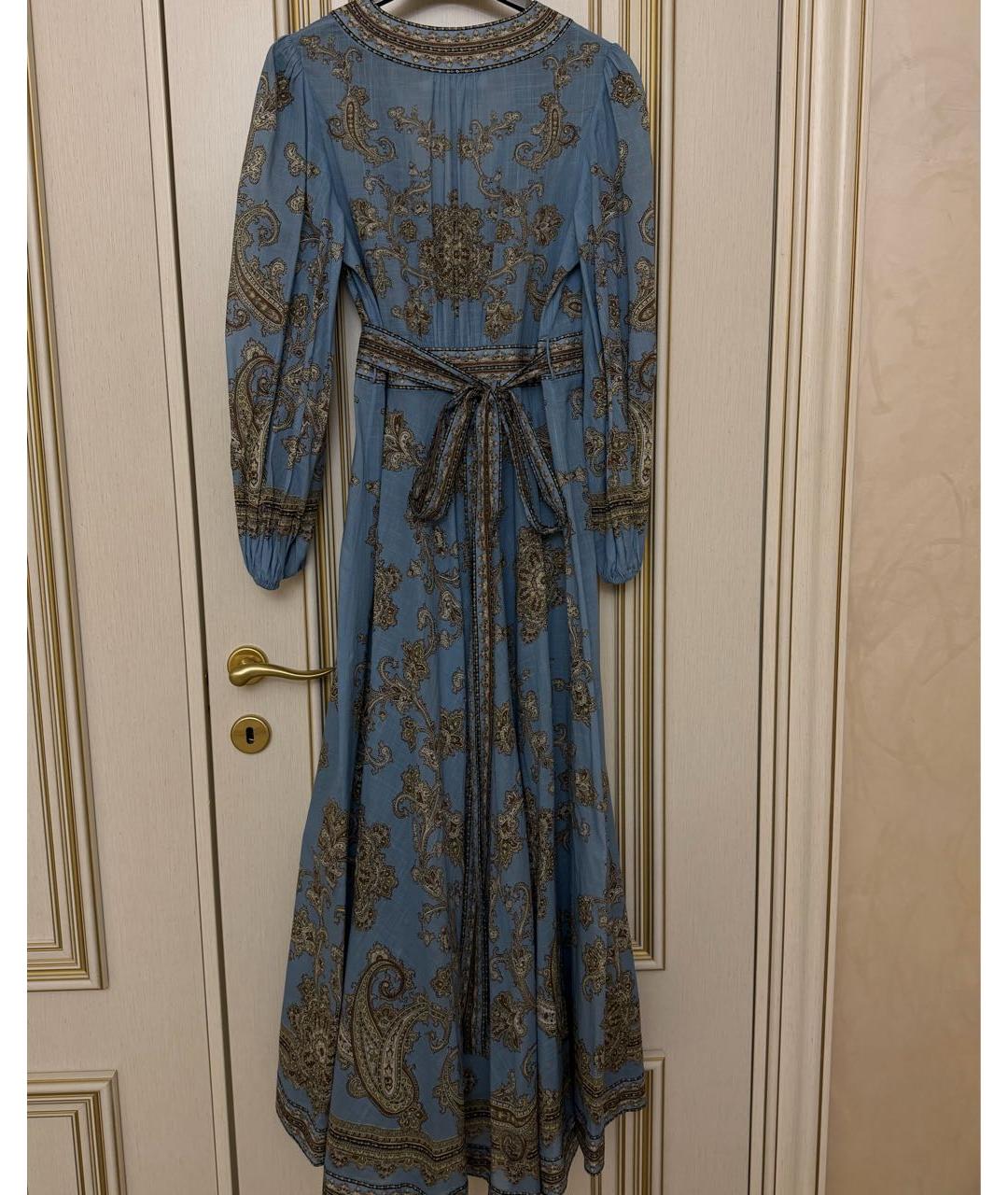 ZIMMERMANN Голубое льняное вечернее платье, фото 3