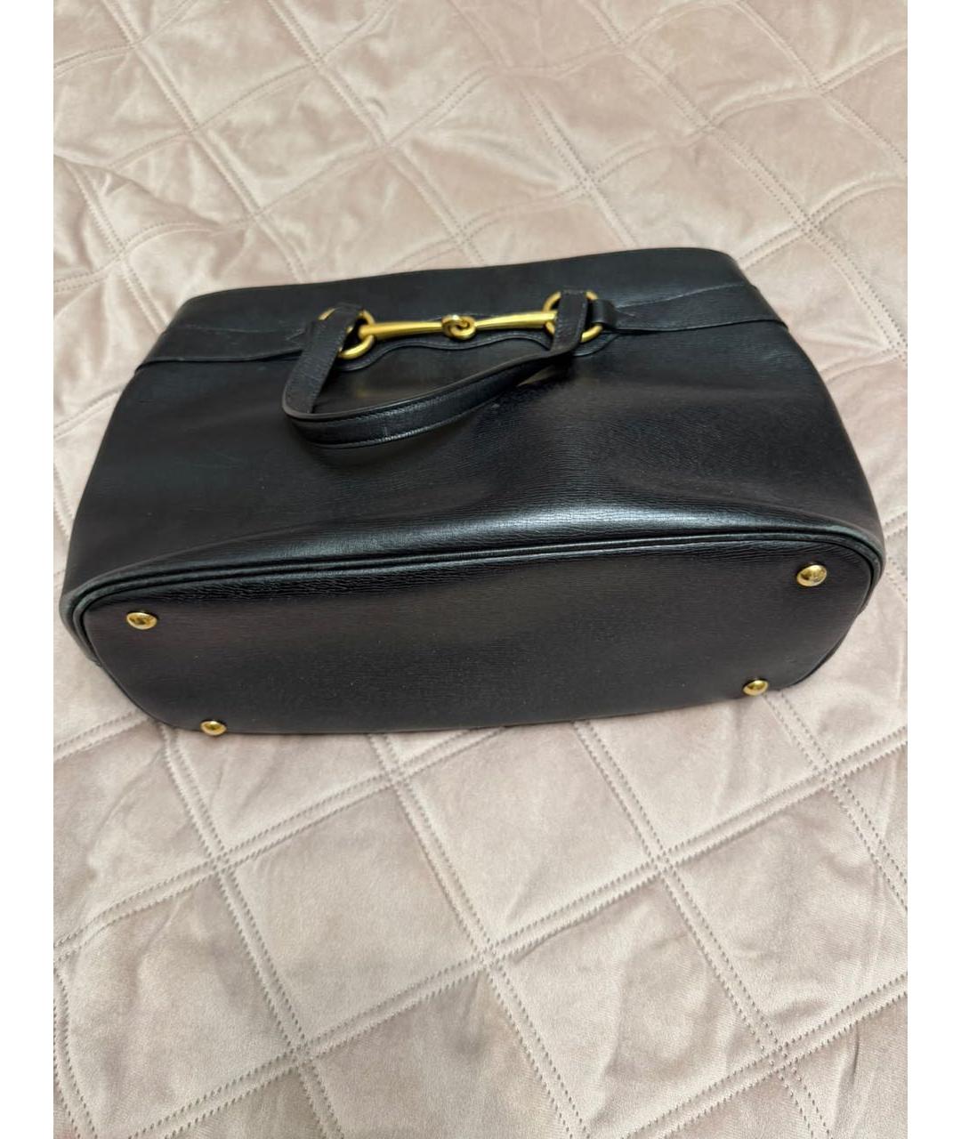 GUCCI Черная кожаная сумка с короткими ручками, фото 3