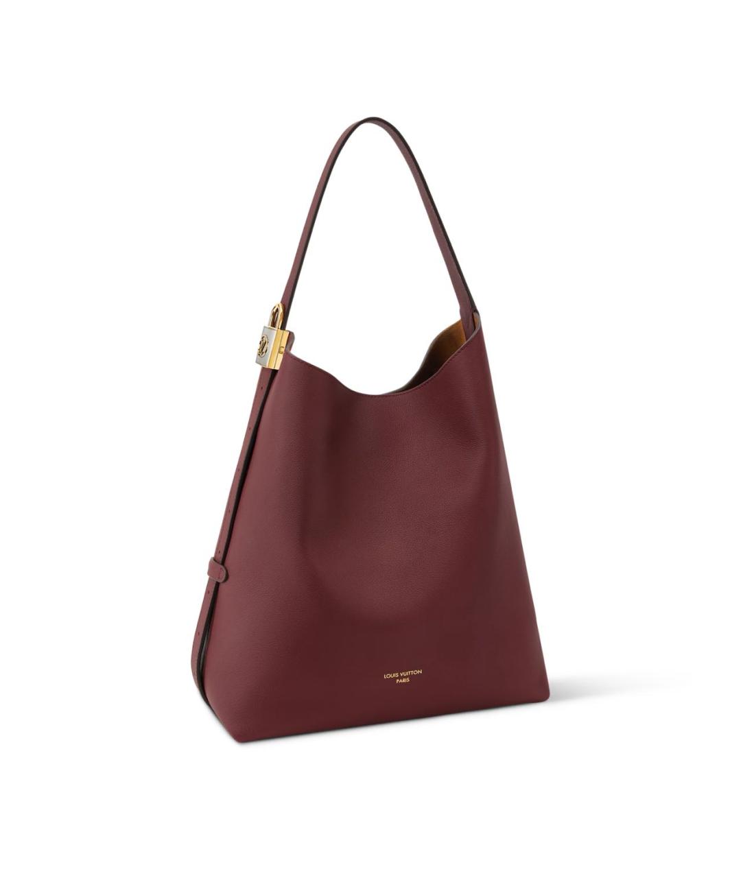 LOUIS VUITTON Бордовая кожаная сумка через плечо, фото 3