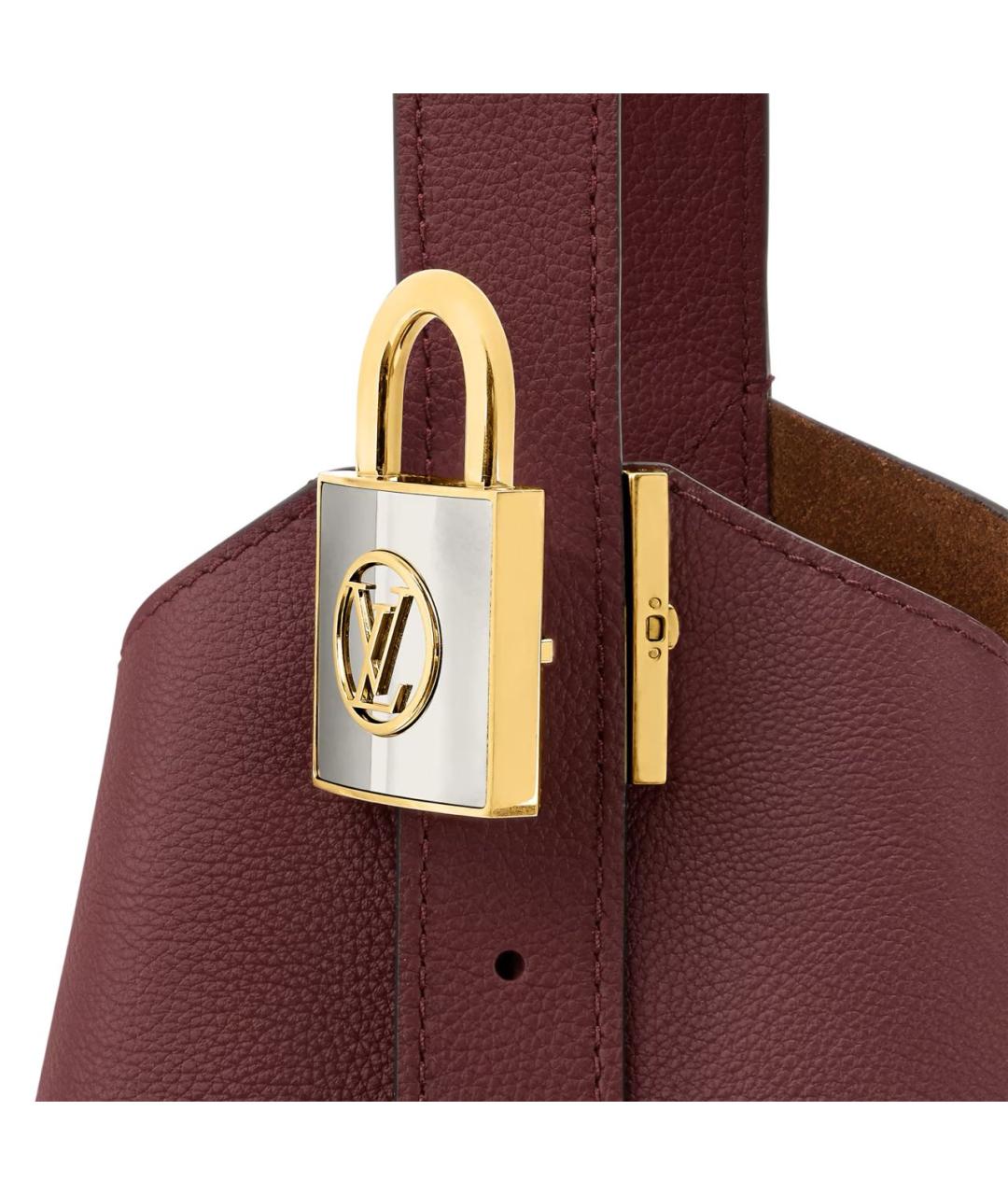 LOUIS VUITTON Бордовая кожаная сумка через плечо, фото 2