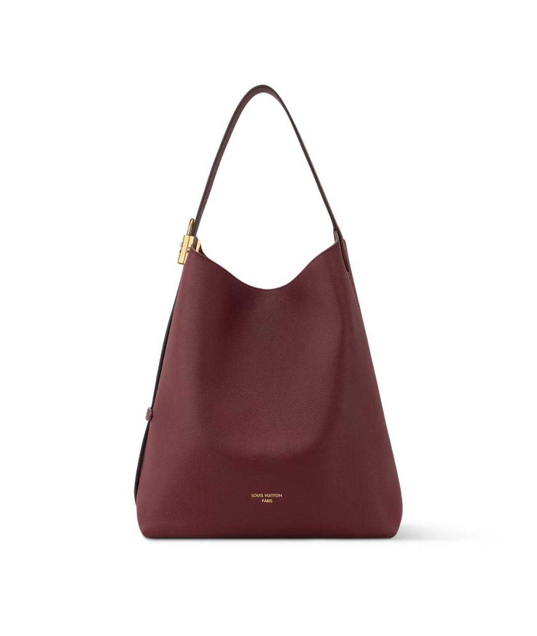 LOUIS VUITTON Бордовая кожаная сумка через плечо, фото 6