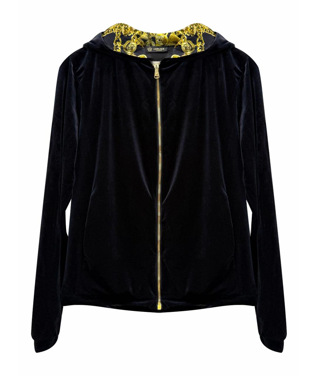 VERSACE Черная полиэстеровая спортивная куртка, фото 1
